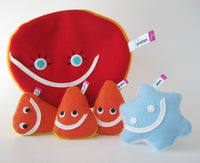 Big zip-up proton subatomic particle plush toy